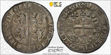 BELGIUM Brabant AR John II (1294-1300) 1/2 Groat PCGS AU53 TOP GRADED Vanh- G213