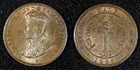 Ceylon George V Copper 1926 1/2 Cent UNC  KM# 106 (27 976)