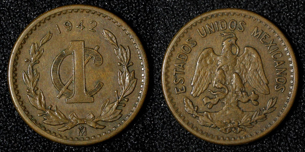 Mexico Bronze 1942 1 Centavo WWII Issue KM# 415 (27 871)