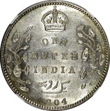 India-British Edward VII Silver 1904(C) Rupee Silver (.917) NGC AU58 KM# 508 (1)