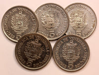 Venezuela 1989 5 Bolivares 1 Year Type Y# 53a.1 RANDOM PICK (1 COIN ) (086)