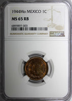 Mexico ESTADOS UNIDOS MEXICANOS 1944 Mo 1 Centavo NGC MS65 RB KM# 415 (03)