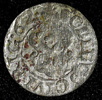 Livonia Riga CARL XI of Sweden (1660-1697)Silver 1662 Solidus,Schilling KM#55(5)