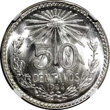 Mexico ESTADOS UNIDOS Silver 1944 M 50 Centavos NGC MS66 GEM BU KM# 447 (038)