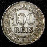 BRAZIL Pedro II  1878 100 Reis Rio de Janeiro BETTER DATE  XF KM# 477  (27 512)