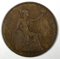 Great Britain George V Bronze 1920 1 Penny KM# 810  (28 196)