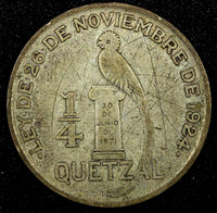 GUATEMALA Silver 1926  1/4 Quetzal Royal British Mint KM# 243.1 (24 559)