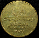 FINLAND Aluminum-Bronze 1973  5 Markkaa UNC KM# 53 (24 002)