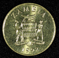 Zambia Brass 1992 1 Kwacha Two Taita falcons UNC KM# 38 RANDOM PICK (1 Coin) (3)