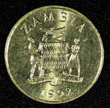 Zambia Brass 1992 1 Kwacha Two Taita falcons UNC KM# 38 RANDOM PICK (1 Coin) (3)