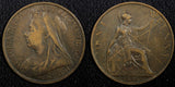 Great Britain Victoria Bronze 1896 1 Penny KM# 790 (24 224)