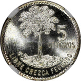 GUATEMALA Silver 1964 5 Centavos KEY DATE NGC MS66 GEM BU LUSTER KM# 261 (032)