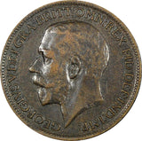 Great Britain George V  Bronze 1917 Farthing KM# 808.1  (24 904)