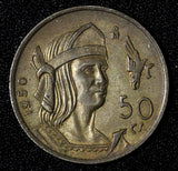 Mexico  Silver 1951 Mo 50 Centavos 2 Years Type Toned  KM# 449 (28 824)