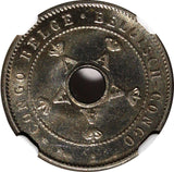 Belgian Congo Albert I 1910 5 Centimes NGC MS65 1st Year Type KM# 17 (015)