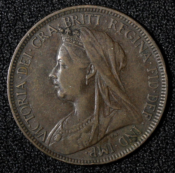 Great Britain Victoria Bronze 1901 1/2 Penny Last Year Type KM# 789  (28 353)