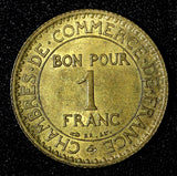 FRANCE 1922 1 Franc Chambers of Commerce aUNC KM# 876  (27 682)