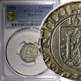 German States BESANCON Charles V Silver 1546 Carolus PCGS AU58 MB# 6 TOP GRADED