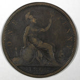 Great Britain Victoria Bronze 1863 1 Penny KM# 749.2 (28 187)