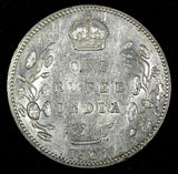 India-British Edward VII Silver 1907 Rupee incused "B" Silver (.917) KM# 508 (2)