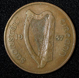 Ireland Republic Bronze 1937 1 Penny hen with chicks Last Year Type KM# 3 (59)