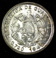 Guatemala Silver 1943 5 Centavos Philadelphia Mint GEM BU KM# 238.2 (27 178)
