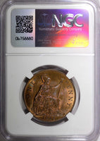 GREAT BRITAIN George V Bronze 1935 1 Penny NGC MS64 BN NICE TONING KM# 838 (01)