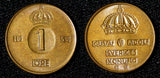 Sweden Gustaf VI Adolf Bronze 1959 TS 1 Ore UNC Toned KM# 820 (30 218)