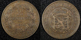 Luxembourg  William III Bronze 1854 2-1/2 Centimes KM# 21 (24 511)