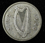 Ireland Republic Silver 1940 Shilling Bull 23.7 mm KM# 14 (29 012)