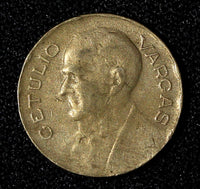 BRAZIL Dr. Getulio Vargas Copper-Nickel 1942 100 Reis WWII Issue KM# 544 ( 601)