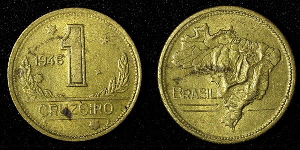 BRAZIL Aluminum-Bronze 1946 1 Cruzeiro KM# 558 (27 654)