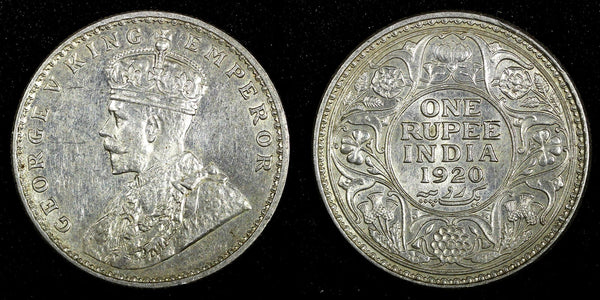 India-British George V Silver 1920 (C) Rupee Calcutta Mint KM# 524 (27 316)