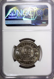 BELIZE Elizabeth II 1974 50 Cents NGC MS66 Light Toned TOP GRADED KM# 37 (030)
