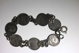 Great Britain Silver-0.925 Bracelet of 1900's 3 Pence (7 Coins) 14.30g.KM# 797.1