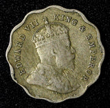 India-British Edward VII 1908 1 Anna Nice Toned KM# 504 (27 622)