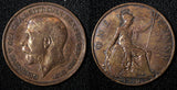 Great Britain George V (1910-1936) Bronze 1917 1 Penny KM# 810 (28 928)
