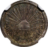 Mexico Silver 1846 MO MF  1/2 Real NGC MS63 Toned SCARCE KM# 370.9 (45)