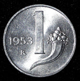Italy Aluminum 1953 R  1 Lira Weighting Scale UNC KM# 91 (27 677)