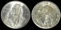 Mexico ESTADOS UNIDOS MEXICANOS Silver 1978 Mo 100 Pesos UNC 39mm KM# 483.2 (58)