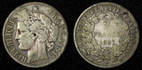 FRANCE Silver 1887 A 2 Francs Paris Mint 27mm KM# 817.1  (28 498)