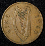 Ireland Republic Bronze 1949 1 Penny hen with chicks KM# 11 (28 856)