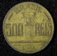 BRAZIL  Diogo Antônio Feijó Aluminum-Bronze 1938  500 Reis KM# 540 (27 647)