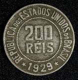 BRAZIL Copper-Nickel 1929 200 Reis Liberty 25mm KM# 519 (27 799)