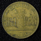 BRAZIL  Diogo Antônio Feijó Aluminum-Bronze 1936  500 Reis KM# 540 (27 648)