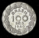 BRAZIL Dr. Getulio Vargas Copper-Nickel 1940 100 Reis   KM# 544 ( 27 603)