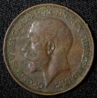 Great Britain George V Bronze 1913 1/2  Penny KM# 809 (28 293)