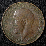 Great Britain George V Bronze 1913 1/2  Penny KM# 809 (28 293)