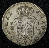 Spain Charles IV Silver 1803 M-FA  1 Real Madrid Mint XF KM# 429.1 (025)