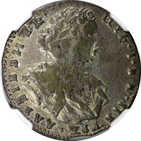 RUSSIA Peter I (the Great) Silver 1707 IL L  Tynf NGC XF40 VERY RARE KM# 127 (4)